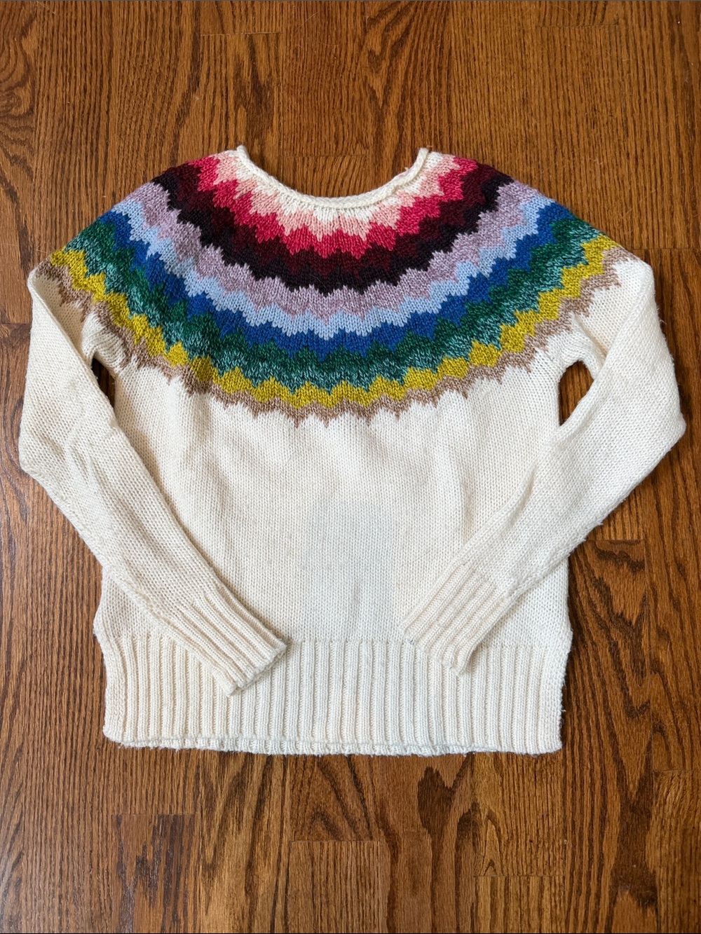 American Eagle Ahh-amazingly soft Multicolor Fair Isle Yoke sweater